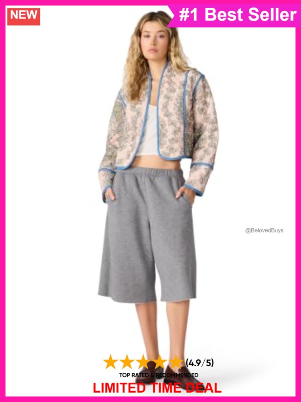 Steve Madden 100% Cotton Floral Long Sleeve Pull On Pea Coat